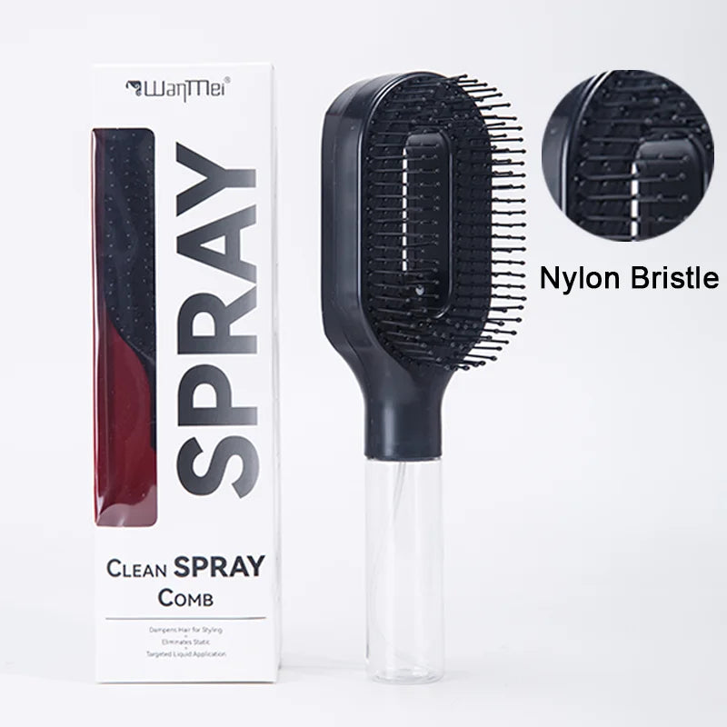 2In1 Sprayer Comb Detangling Scalp Massage Hairbrush with Spray Bottle Essential Oil Water Mist Spray Brush Anti-Static Summer