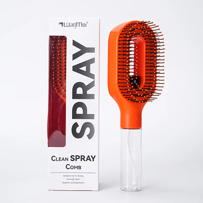 2In1 Sprayer Comb Detangling Scalp Massage Hairbrush with Spray Bottle Essential Oil Water Mist Spray Brush Anti-Static Summer