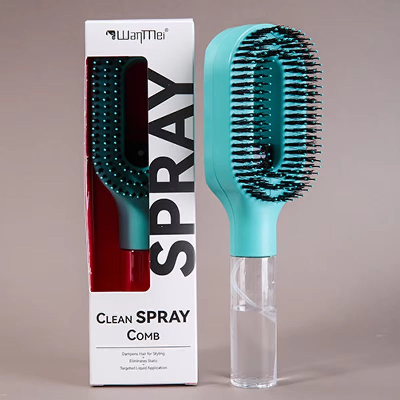 2In1 Sprayer Comb Detangling Scalp Massage Hairbrush with Spray Bottle Essential Oil Water Mist Spray Brush Anti-Static Summer