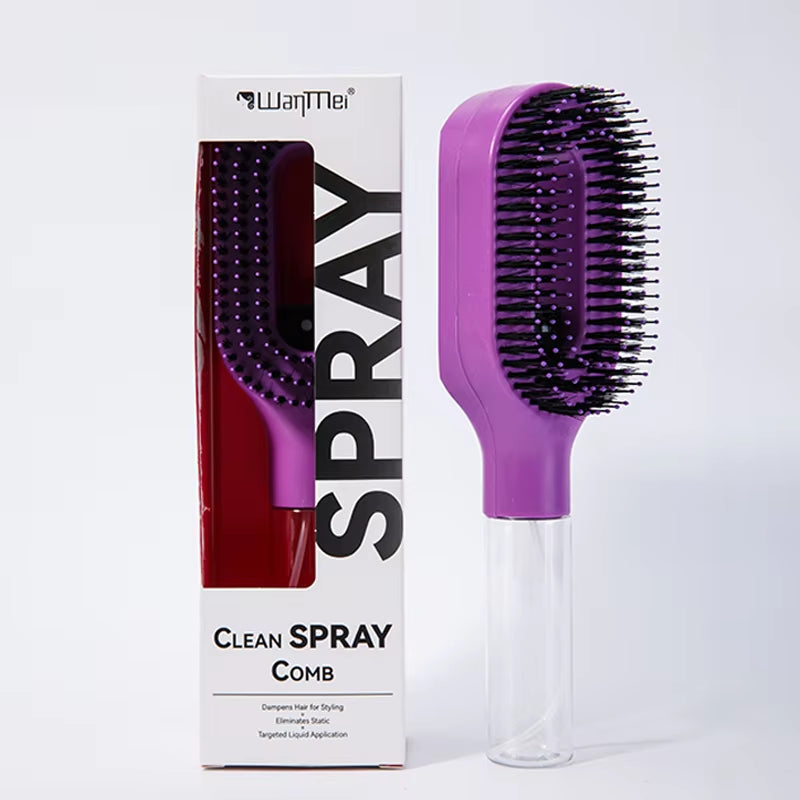 2In1 Sprayer Comb Detangling Scalp Massage Hairbrush with Spray Bottle Essential Oil Water Mist Spray Brush Anti-Static Summer