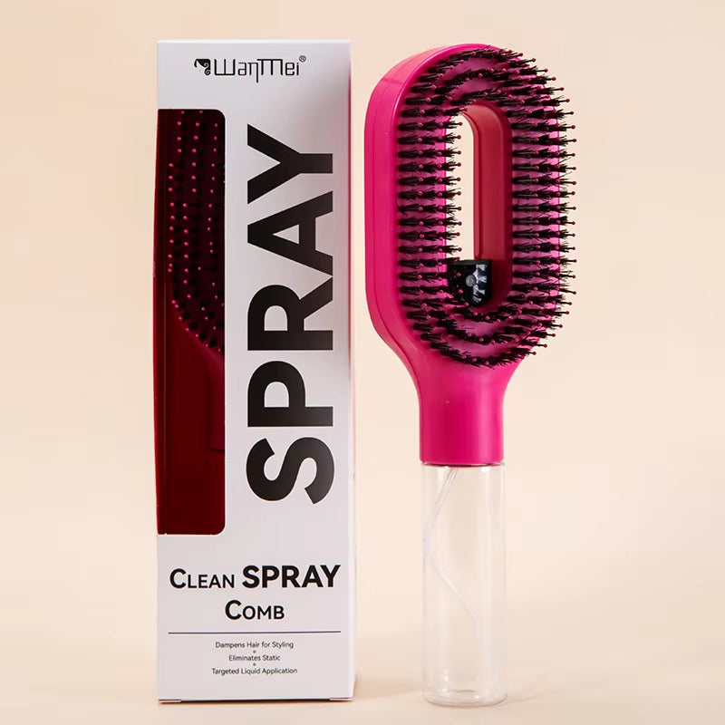 2In1 Sprayer Comb Detangling Scalp Massage Hairbrush with Spray Bottle Essential Oil Water Mist Spray Brush Anti-Static Summer