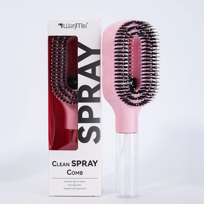 2In1 Sprayer Comb Detangling Scalp Massage Hairbrush with Spray Bottle Essential Oil Water Mist Spray Brush Anti-Static Summer