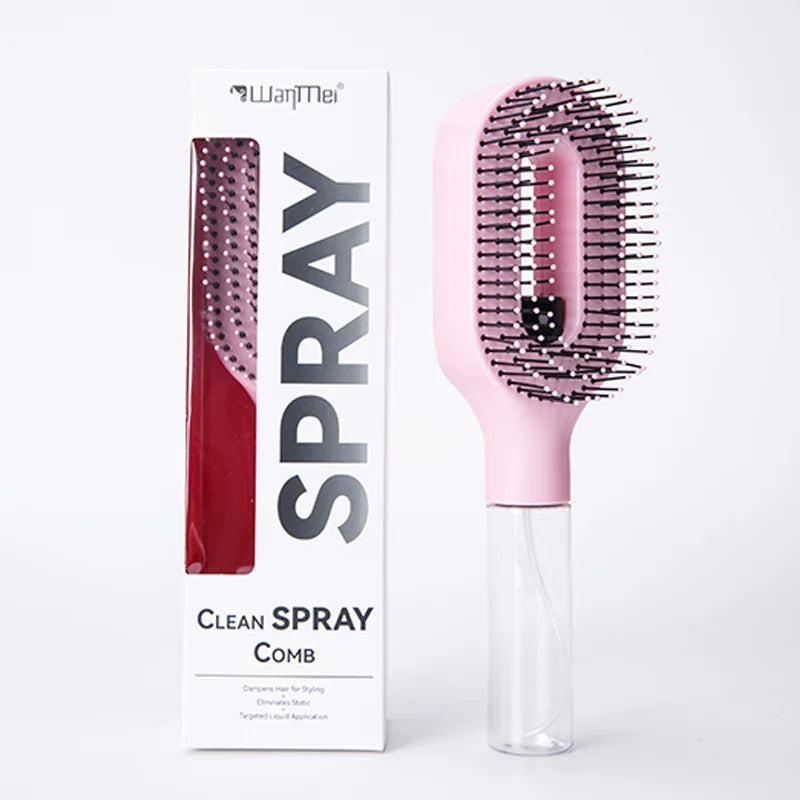2In1 Sprayer Comb Detangling Scalp Massage Hairbrush with Spray Bottle Essential Oil Water Mist Spray Brush Anti-Static Summer