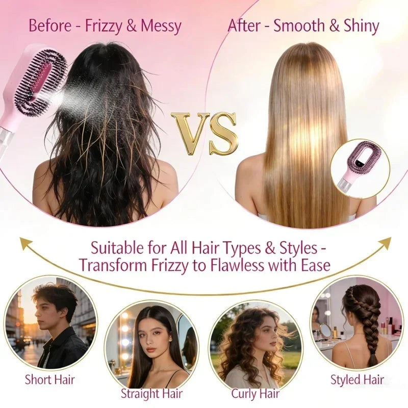 2In1 Sprayer Comb Detangling Scalp Massage Hairbrush with Spray Bottle Essential Oil Water Mist Spray Brush Anti-Static Summer