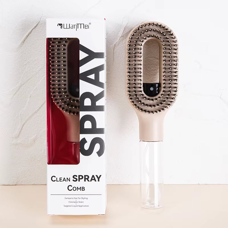 2In1 Sprayer Comb Detangling Scalp Massage Hairbrush with Spray Bottle Essential Oil Water Mist Spray Brush Anti-Static Summer