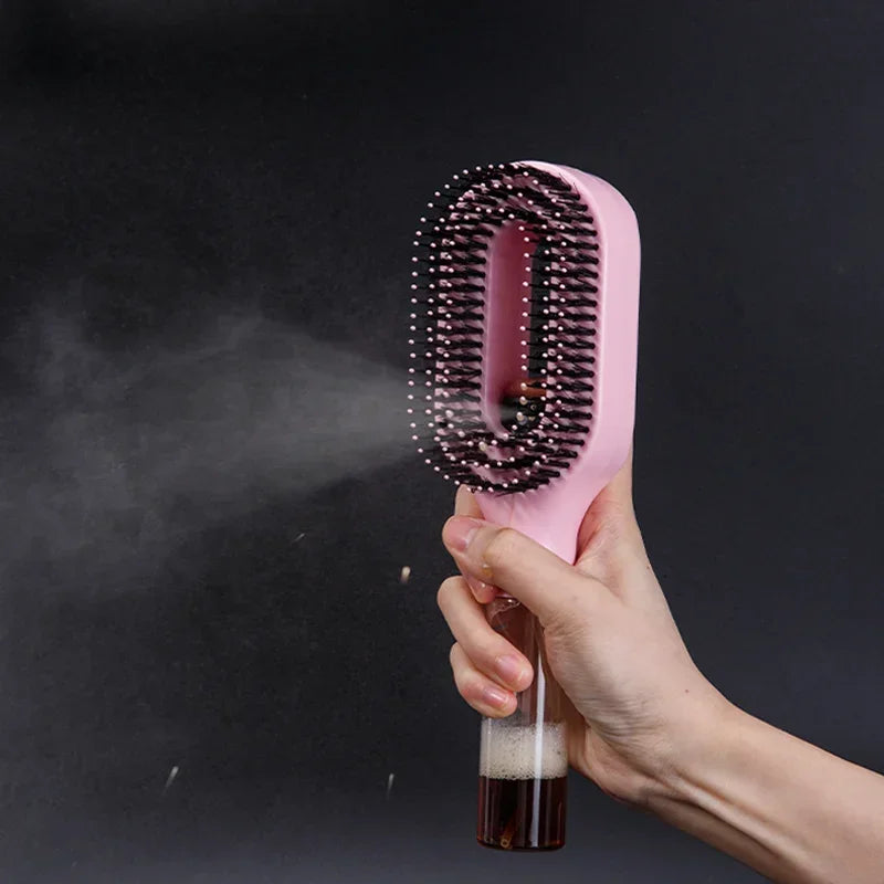 2In1 Sprayer Comb Detangling Scalp Massage Hairbrush with Spray Bottle Essential Oil Water Mist Spray Brush Anti-Static Summer