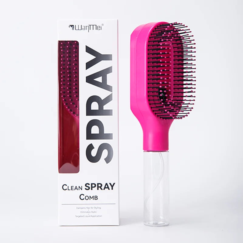2In1 Sprayer Comb Detangling Scalp Massage Hairbrush with Spray Bottle Essential Oil Water Mist Spray Brush Anti-Static Summer