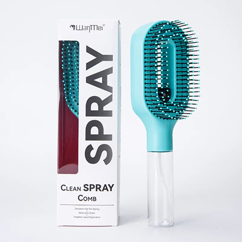 2In1 Sprayer Comb Detangling Scalp Massage Hairbrush with Spray Bottle Essential Oil Water Mist Spray Brush Anti-Static Summer