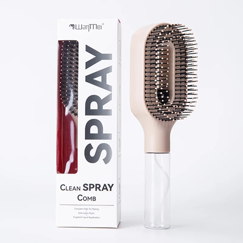 2In1 Sprayer Comb Detangling Scalp Massage Hairbrush with Spray Bottle Essential Oil Water Mist Spray Brush Anti-Static Summer