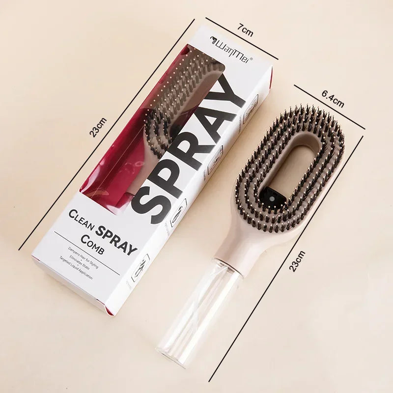 2In1 Sprayer Comb Detangling Scalp Massage Hairbrush with Spray Bottle Essential Oil Water Mist Spray Brush Anti-Static Summer